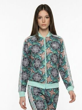 Adidas Originals Tropical Fish Zebra Print Track Jacket Mint Green Junior  XL